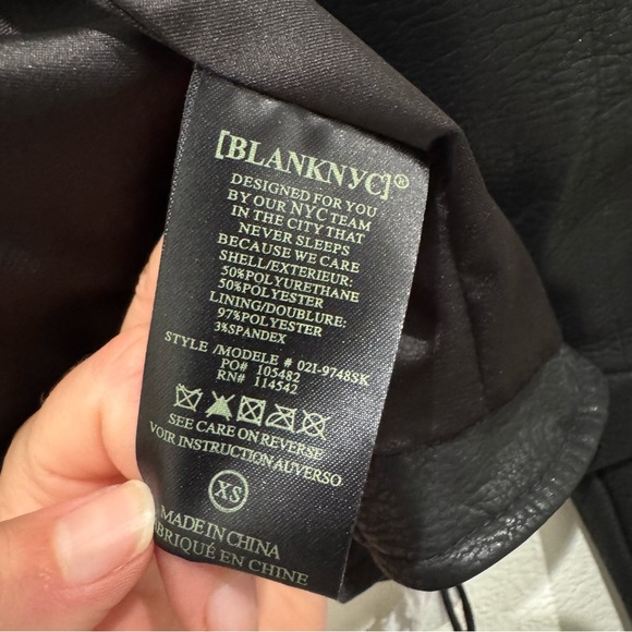 Blank NYC Black Studded Moto Biker Jacket Size XS Vegan Leather - Picture 8 of 10